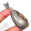 Septerian Stone Gemstone 925 Silver Plated Handmade Jewelry Pendant 2.27"