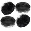 NOELAMOUR Shampoo Brush, Scalp Brush, Hair Washing Brush, Scalp Care Brush, Barber Shop, Beauty Salon, Set of 4 (Black)