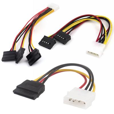 IDE Molex 4-контактный к 1 2 3 x SATA Кабель питания Serial ATA Y-разветвитель Двойной удлинитель для жесткого диска Адаптер Разъем