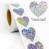Valentine's Day Holographic Laser Self-Adhesive Sealing Stickers - 500/Roll