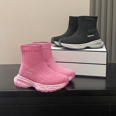 Эластичные носки, женская обувь на весну и осень, новые спортивные повседневные ботильоны без застежек, плетеные, дышащие, женская обувь для активного отдыха