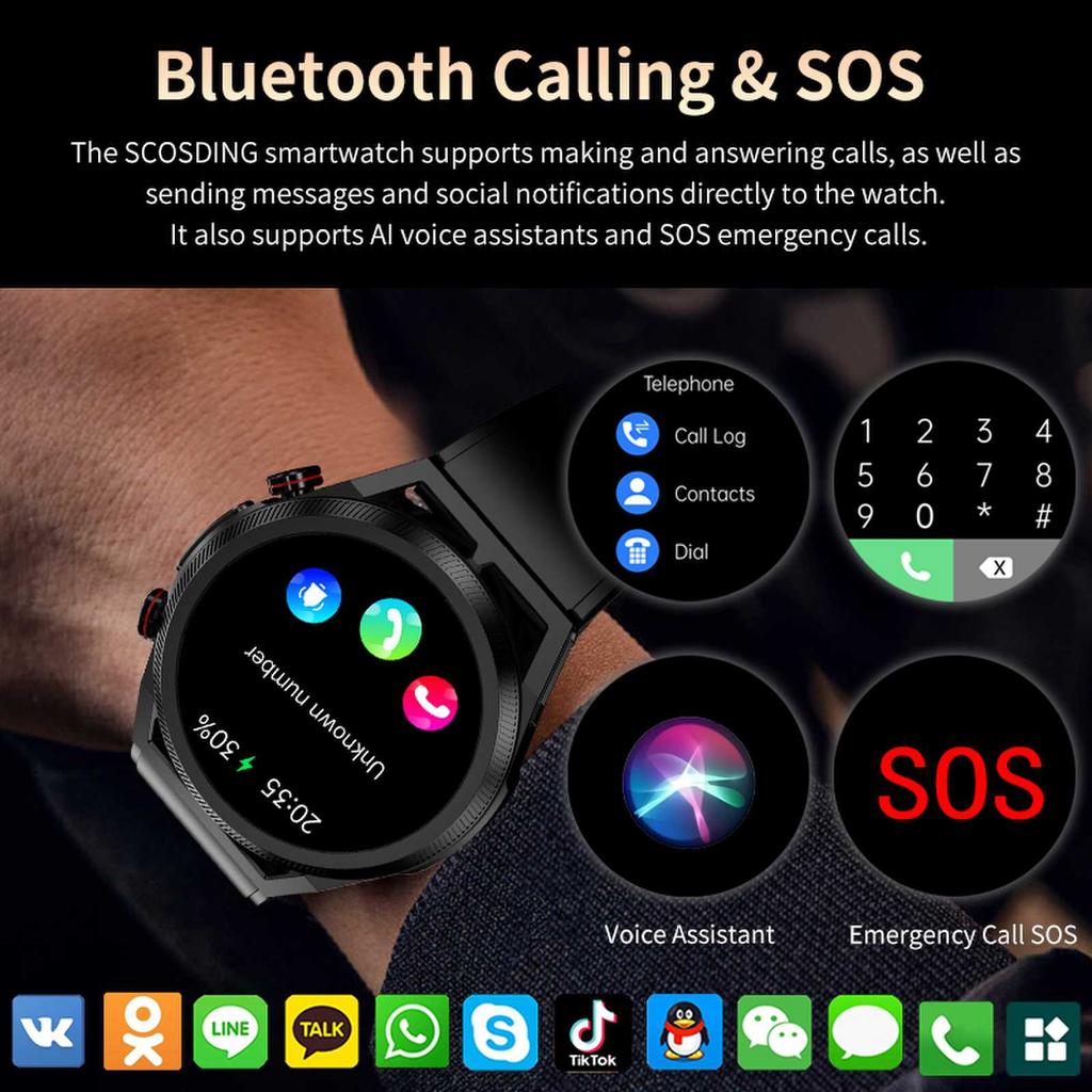 SACOSDING кровяное давление умные часы мужские ЭКГ + ППГ + ВСР Bluetooth вызов кислорода в крови монитор артериального давления женские спортивные умные часы