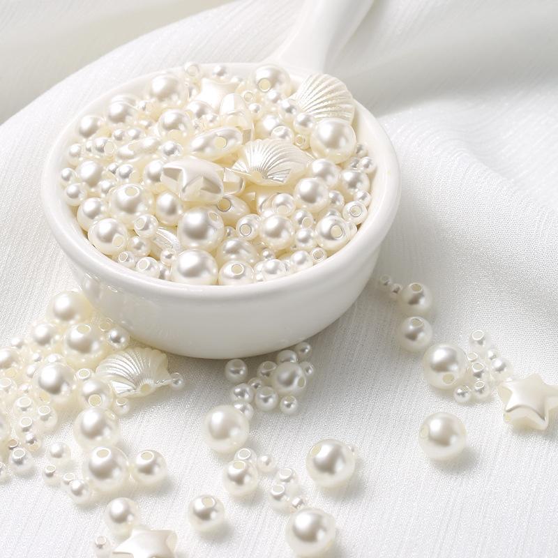 3-8 мм Смешанные Круглые Прямое Отверстие Жемчуг Хайлайт АБС Круглый Жемчуг 600-800 Штук DIY Аксессуары для Одежды Ожерелье