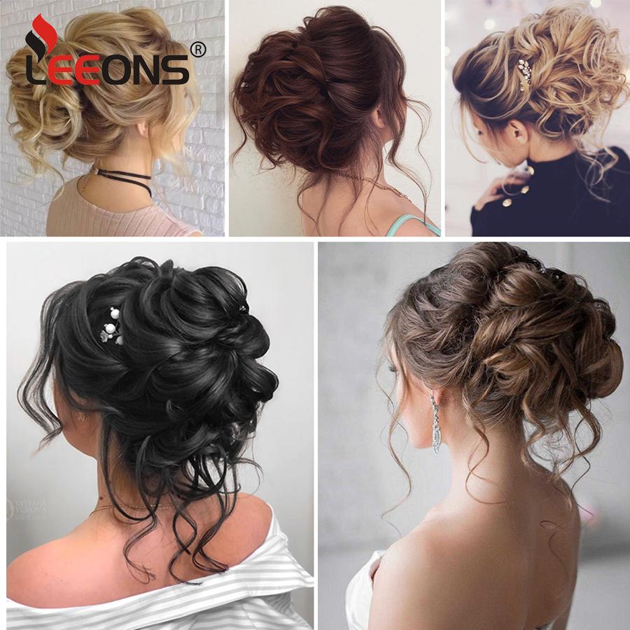 Синтетический пучок для волос, взлохмаченная прическа, накладные пучки для наращивания волос, эластичная повязка для волос, вьющиеся волосы, пучок, резинка для волос для женщин, черный