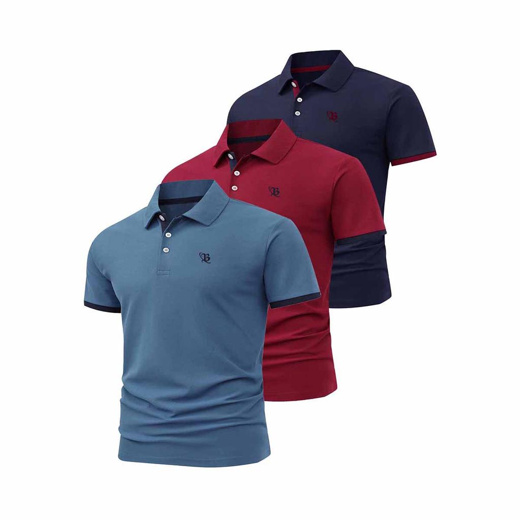 3-Pack Men's Polo Shirts, Classic Style Tops for Business, Casual & Daily Wear