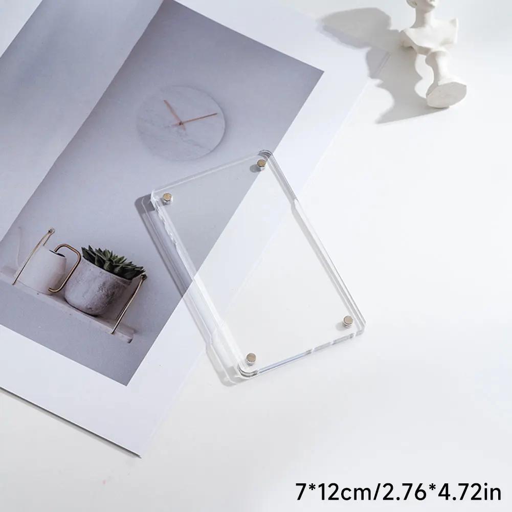 Ticket Commemorative Storage Holder Transparent Acrylic Magnetic Photo Frame Fridge Sticker Display Frame Home Decoration