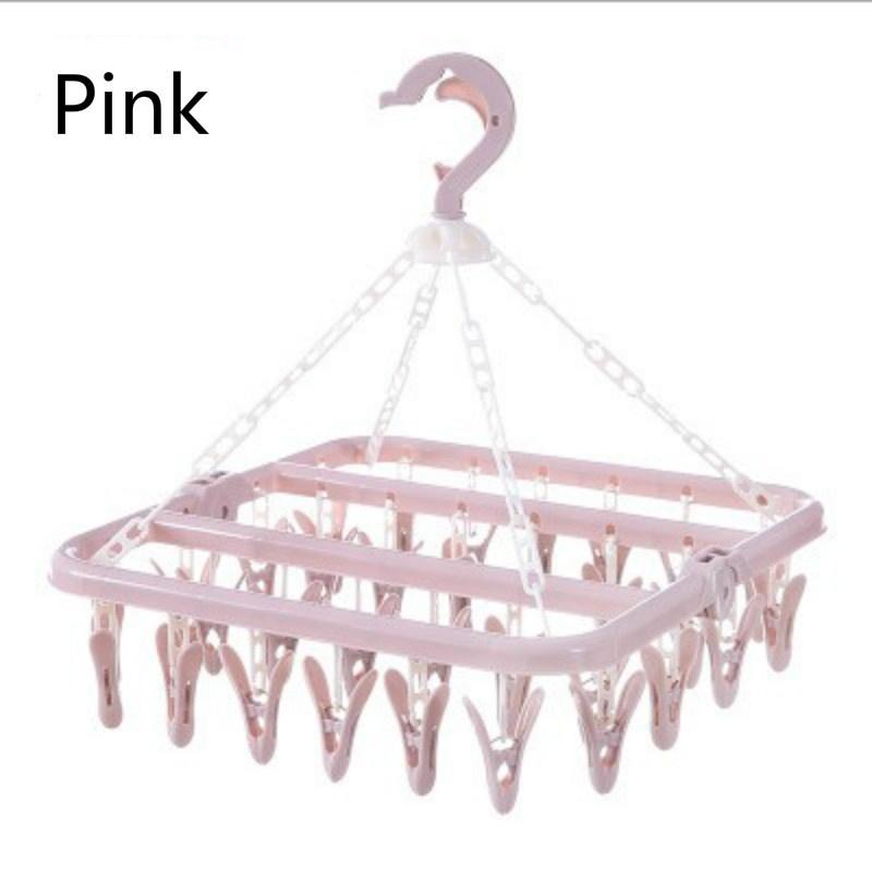 1 шт. Складная сушилка для одежды с 32 прищепками, ветрозащитная, для сушки носков, нижнего белья, вешалка-органайзер для детской одежды, сушилка для белья