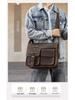 Men's Crazy Horse Leather Crossbody Bag - Genuine Leather Messenger & Multifunctional Computer Briefcase