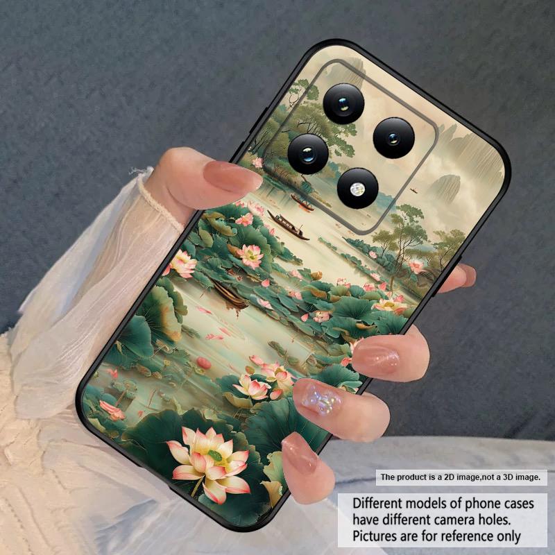 Корабль и Красный Лотос Для Xiaomi Poco X7 M7 Pro 5G M5 X4Pro 4 M6 4G C65 C75 F6 F5 X6 5 7 X5 F7 Ultra M5S M4Pro 5G мягкий чехол для телефона