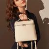 Leather Double Shoulder Messenger Bag 19 First Layer Cowhide Box Bag Lunch Box Bag Fashion Versatile Temperament Simple Bag Women