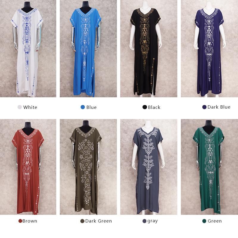 Женская пляжная туника единого размера, с цветочной вышивкой