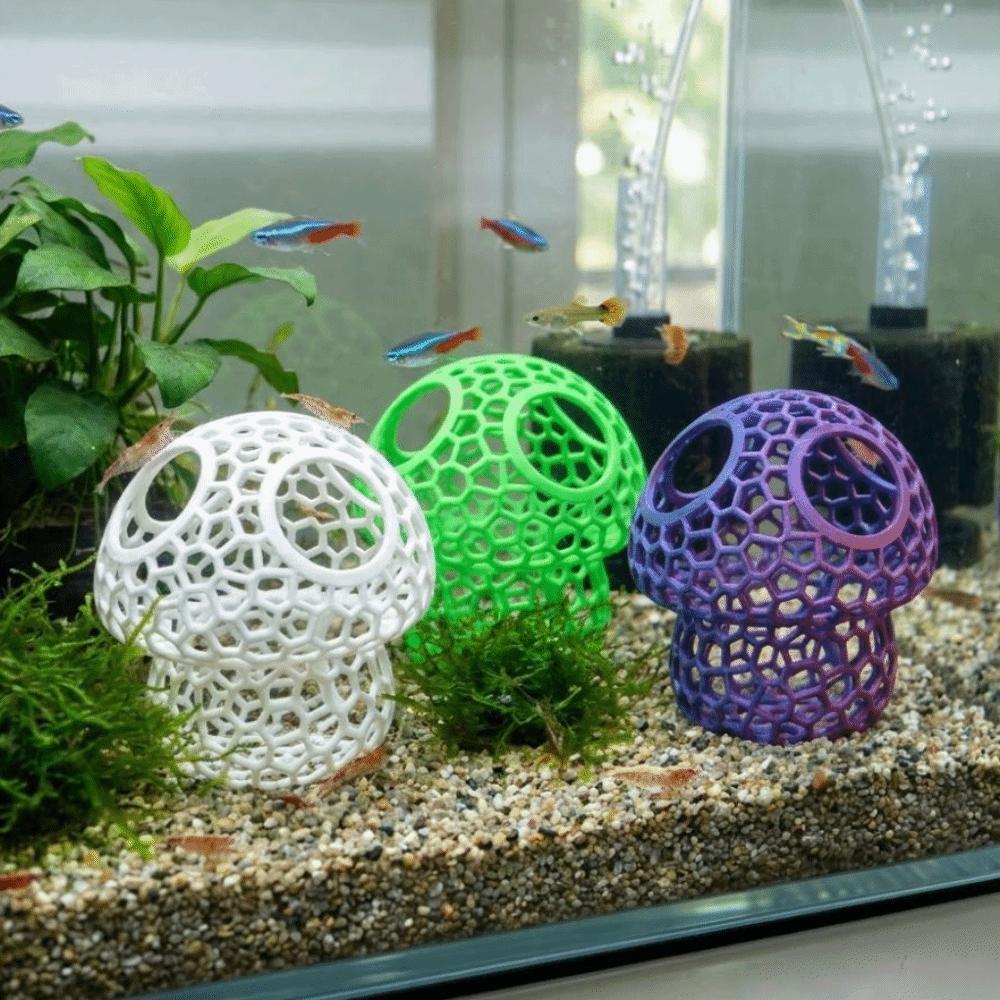 Hollow Out Fish Shrimp Hideout Shelter Simulation Mushroom Betta House Landscape Decoration