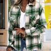 Женская осенне-зимняя свободная повседневная куртка-рубашка с длинным рукавом в клетку в стиле ретро