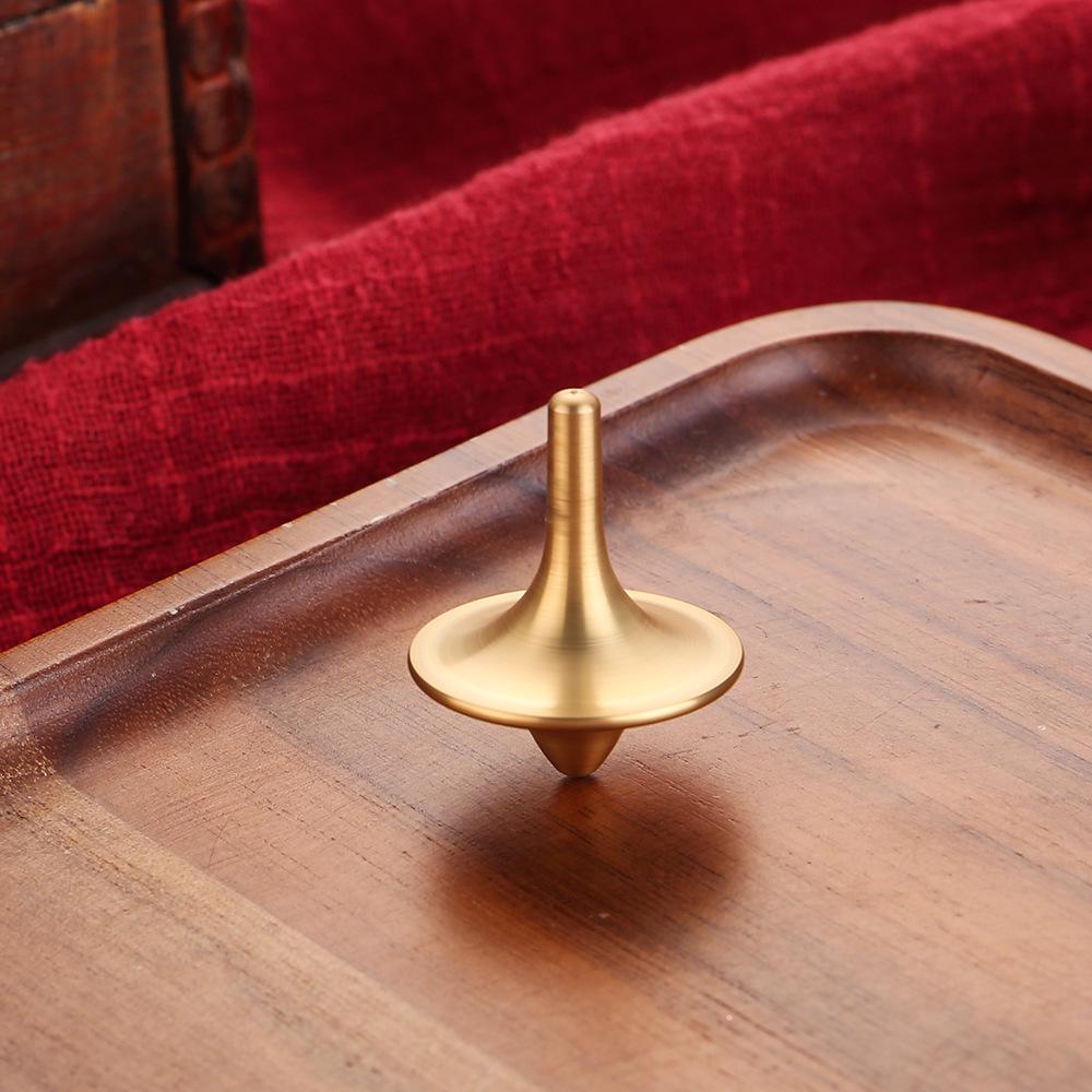 Brass Rotating Gyro Balance Toy – Children's Metal Spinner Copper Handicraft Ornament