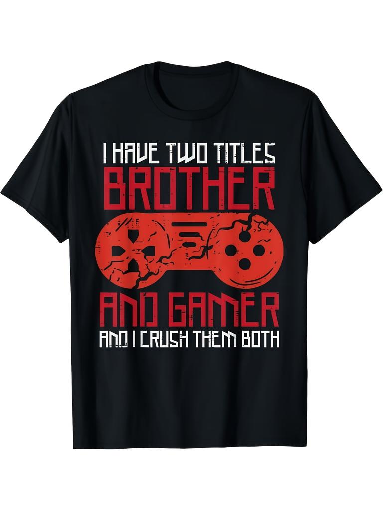 Men's & Women's Retro Gaming Brother Gamer T-Shirt - Heavyweight 220gsm Cotton Tee with Controller G