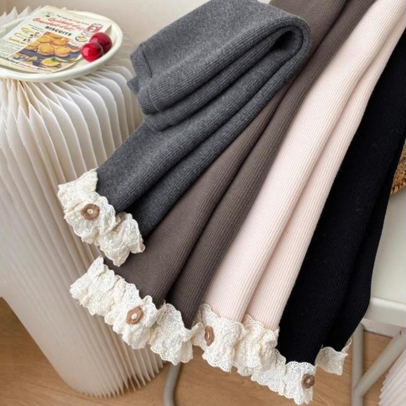 Детские термолеггинсы для девочек весна осень зима кружевные с цветочным узором милые простые облегающие брюки детские узкие штаны