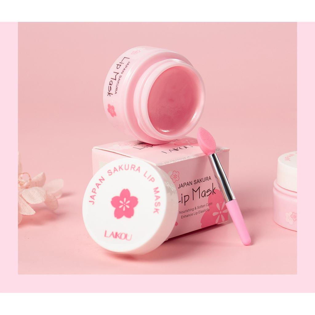 Маска для губ Cherry Blossom, увлажняющий бальзам для губ с кисточкой 1 шт., гладкая текстура, увлажняющий, нежирный уход за губами для нежных губ