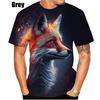 New Fashion Men Women Summer Fox 3D Printed Short Sleeves T Shirts Casual Fashion Round Neck Sport Tops Leisure Female Tees Top