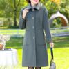 Middle Age Women's Wool & Blends Coats Winter Women's Jackets Elegant Loose Long Outerwears