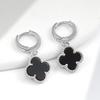 Womens Four Leaf Clover Earrings 18K Gold Plated Red Agate Luxury Fashion Jewelry