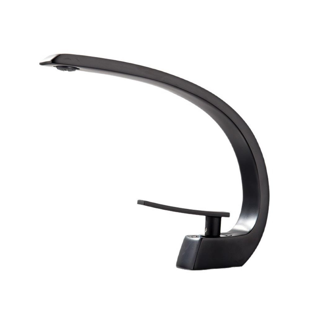 Moon Curved Spout Undermount Bathroom Faucet Minimalist Design Moon Curved Spout Faucet Lavatory