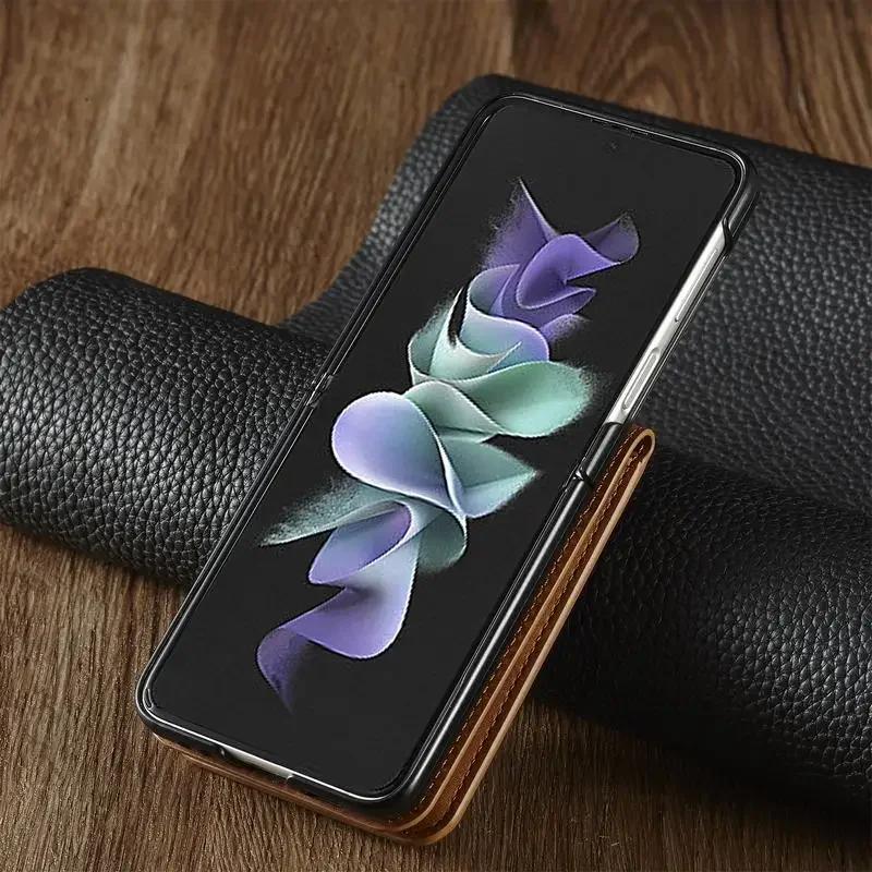Роскошный кожаный чехол-кошелек для Samsung Galaxy Z Flip 6 5 4 3 Чехол Держатель с слотами для карт Деловая сумка для телефона Flip3 flip4 Карманный Funda