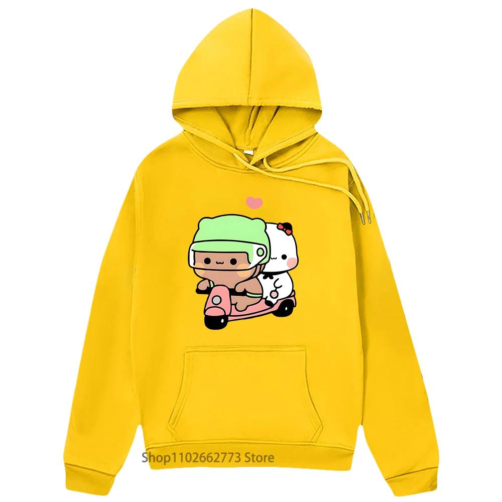 Толстовка с капюшоном Bubu and Dudu с рисунком медведя панды, женская одежда с принтом Kawaii, мужская одежда, весна