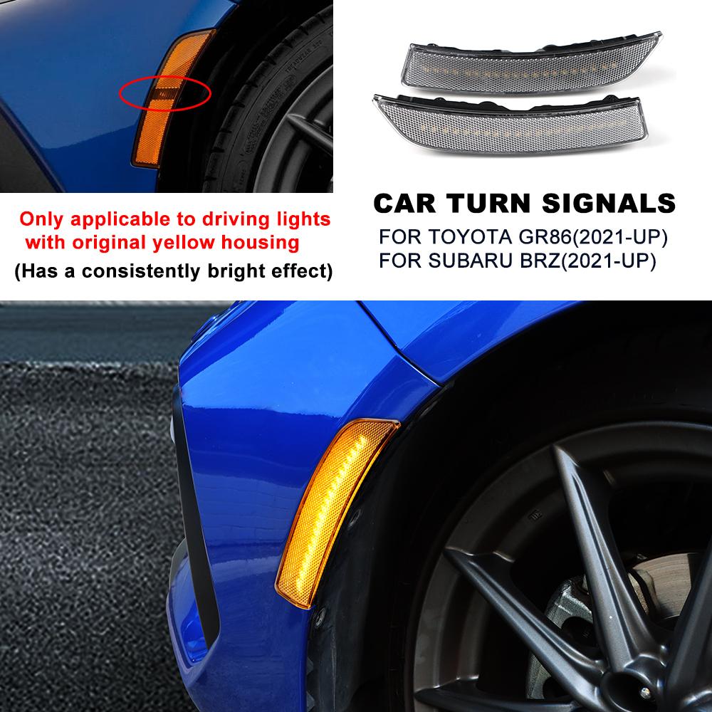 2PCS Lights For Subaru BRZ Toyota GR86 2025 2025 2025 2025 Car Amber Front Turn Signal LED Lamp Marker Blinker Indicator Light
