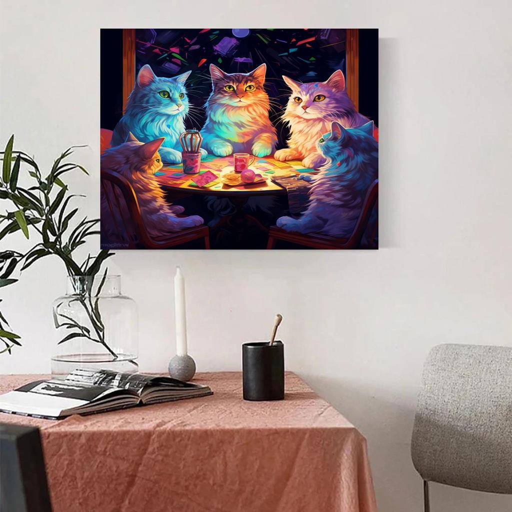 RUOPOTY Frame Diy Painting by Numbers Cat DIY Oil Painting Animals Picture Art Canvas Wall Home Decor 40x50cm