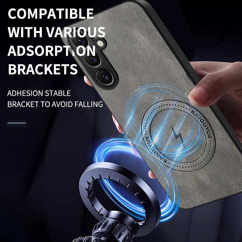 For Samsung A17 New Style Luxury Leather Phone Case For Samsung Galaxy A17 Magnetic Wireless Charge Soft Cover Capa A17 Shell
