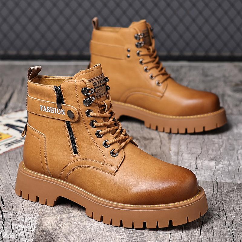 Ботинки Martin мужские осенне-зимние новые бархатные теплые высокие повседневные на толстой подошве универсальные хлопковые ботинки мужские