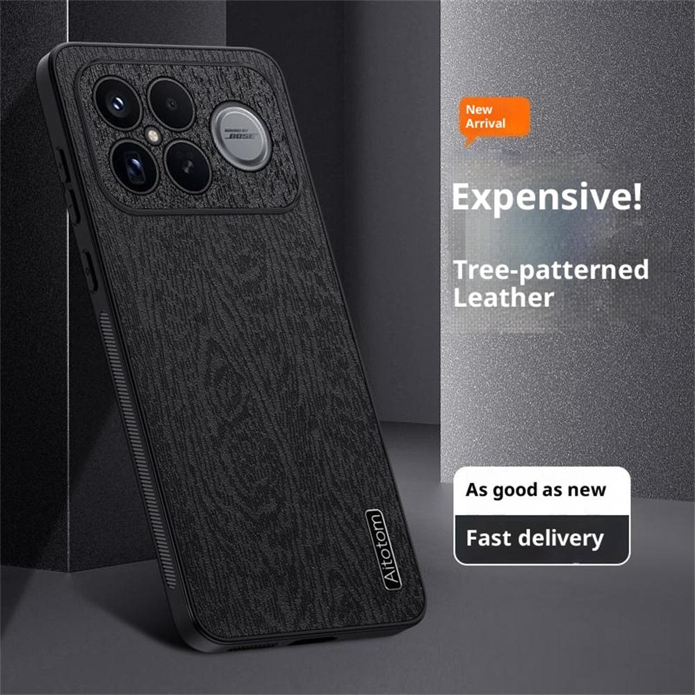 Чехол для Xiaomi Redmi K90 Pro Max 5G/Poco F8 Ultra, Текстура дерева, Покрытие из ПУ кожи, PC TPU, Чехол для телефона