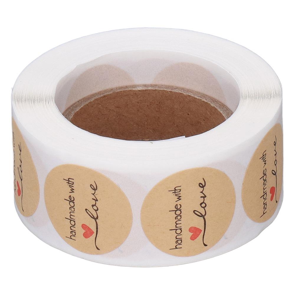 Round Shape Round Label Stickers Kraft Material Seal Labels Kraft Paper Stickers Envelope Sealing