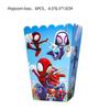 Spider-Man Birthday Party Supplies: Kids Plates, Napkins, Cups, Tablecloth, Candy Boxes, Flags.