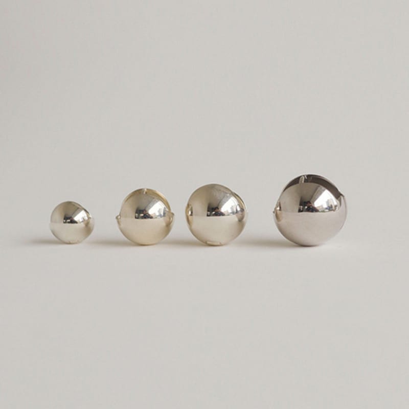 modernlike 14k GF silver ball one-touch earrings