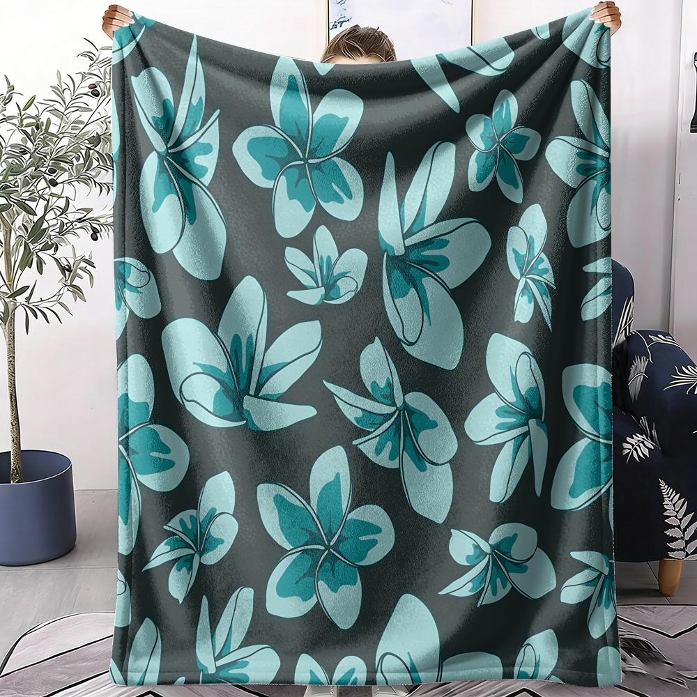 Plumeria Throw Soft Flannel AC Blanket Lightweight Summer Nap Throw Cozy Blanket for Sofa Bed Travel Home