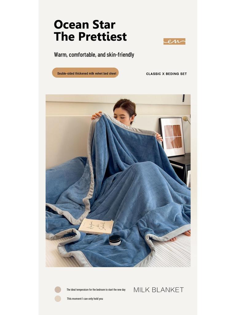 Постельная простыня и пододеяльник из кораллового флиса, фланели и бархата - Односпальный размер