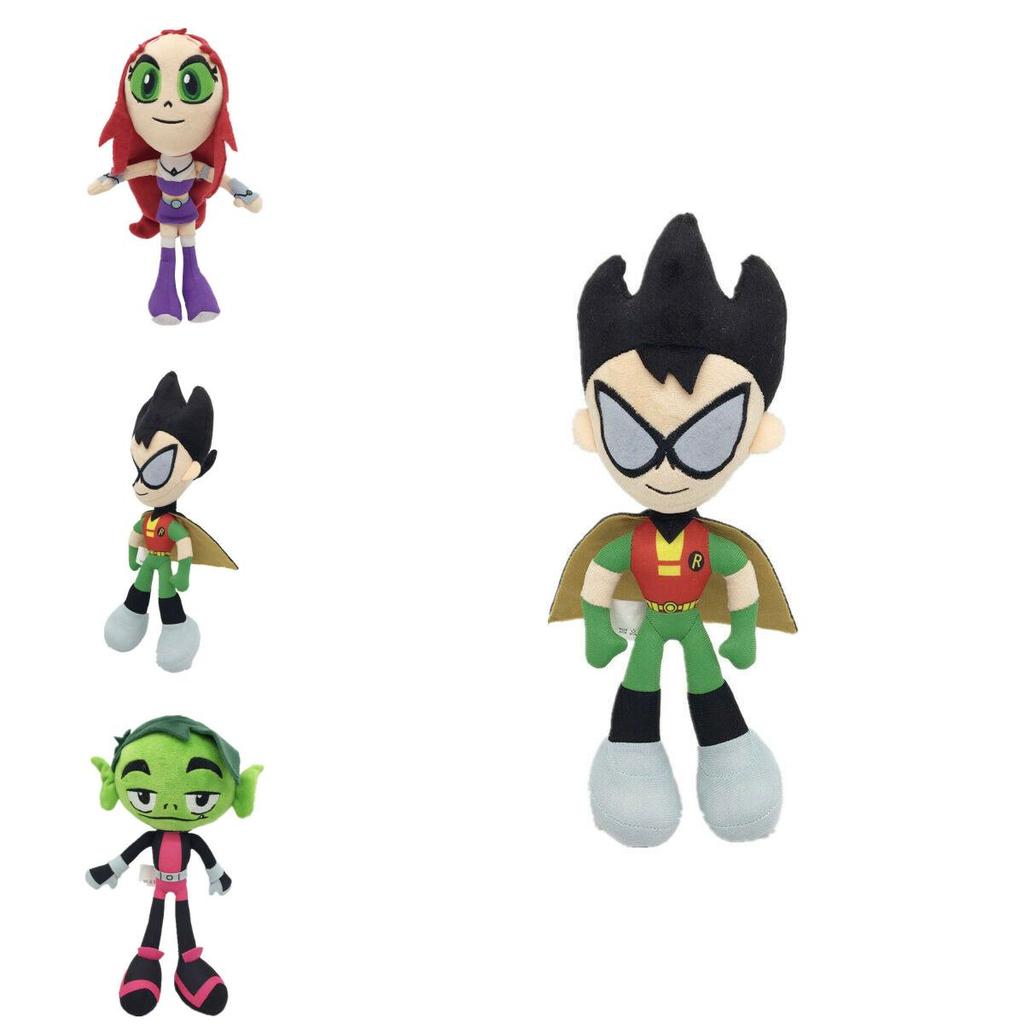 Очаровательная коллекция 10-дюймовых плюшевых игрушек Teen Titans Go с Робином, Рэйвен и Киборгом