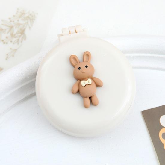 Складная щетка для волос с зеркалом, мягкая щетина, массаж кожи головы, мультяшный бантик, кролик, портативная расческа для распутывания волос, парикмахерские инструменты