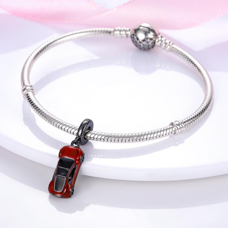 Серебро 925 пробы, подвески для транспортных средств, бусины из циркония, мотоцикл, грузовик, автомобиль, самолет, висячие браслеты, ожерелье, ювелирные изделия своими руками