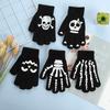 Хэллоуин Черные Офсетные Перчатки Смешные Вязаные Перчатки с Черепом Перчатки для Тепла Велосипедные Перчатки для Улицы