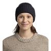 Buff Knitted Erviny Beanie, Unisex black Cap