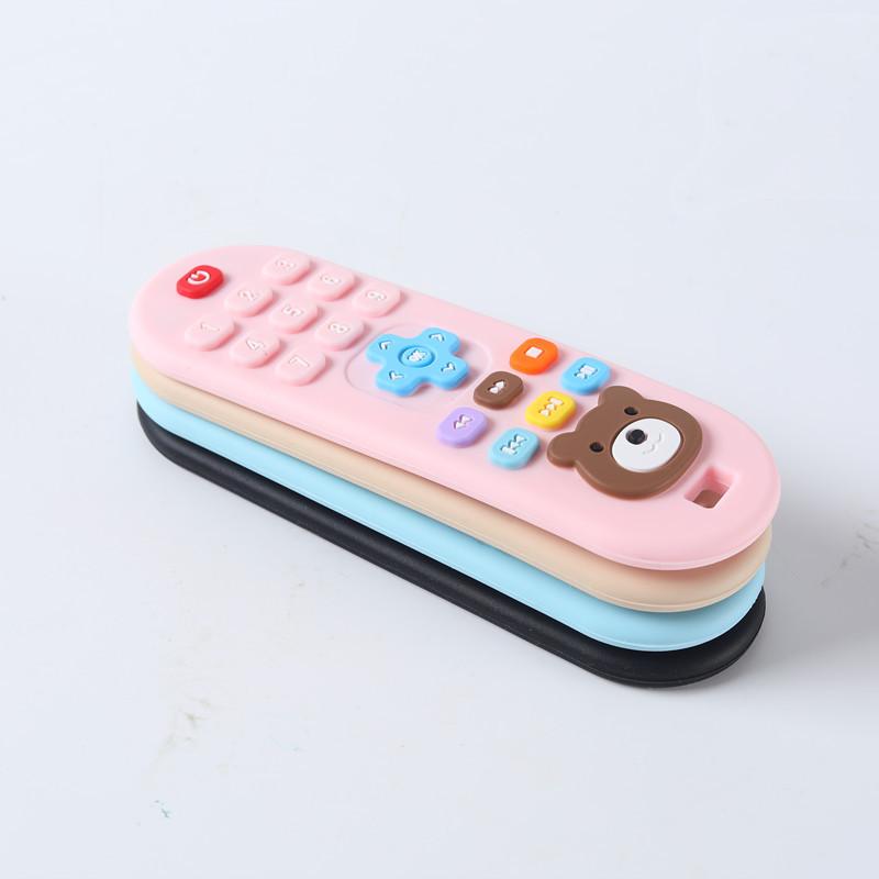 Silicone Teething Ring with Remote Control Anti-Chewing Soothing Chew Toy Sensory Teething Ring Baby Accessory