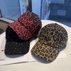 Leopard Print Baseball Cap With Rhinestones For Summer Street Style Fans