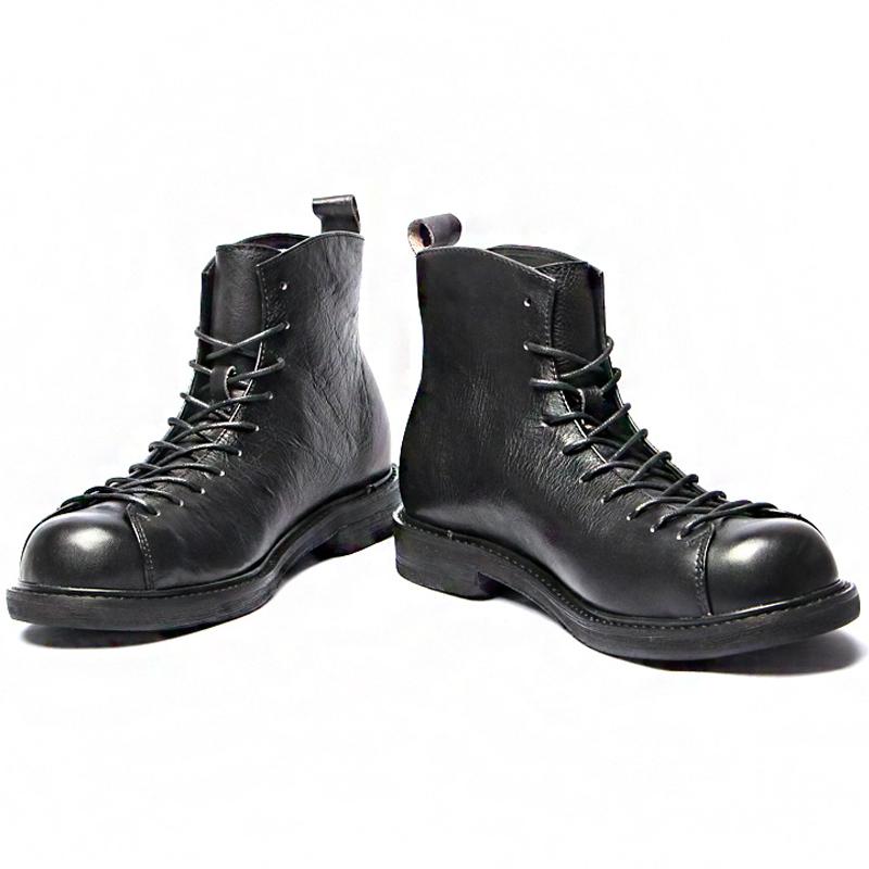 Высококачественная мужская кожаная обувь, натуральная кожа, мотоциклетные ботинки из воловьей кожи, винтажные короткие ботинки, мужские цветные ботильоны с ручной очисткой
