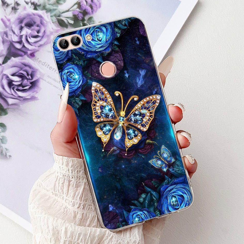 For Huawei P Smart 2018 Case Popular Butterfly Soft Silicone TPU Phone Back Cover For Huawei PSmart FIG-LX1 FIG-LX2 FIG-LX3 Case