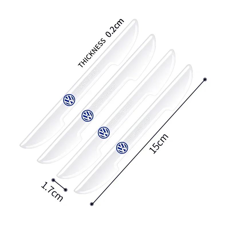 4PCS Transparent Car Door Anti-collision Protector Bumper Strip Sticker For Volkswagen VW Golf 4 6 7 GTI Tiguan Passat B5 B6 zh4