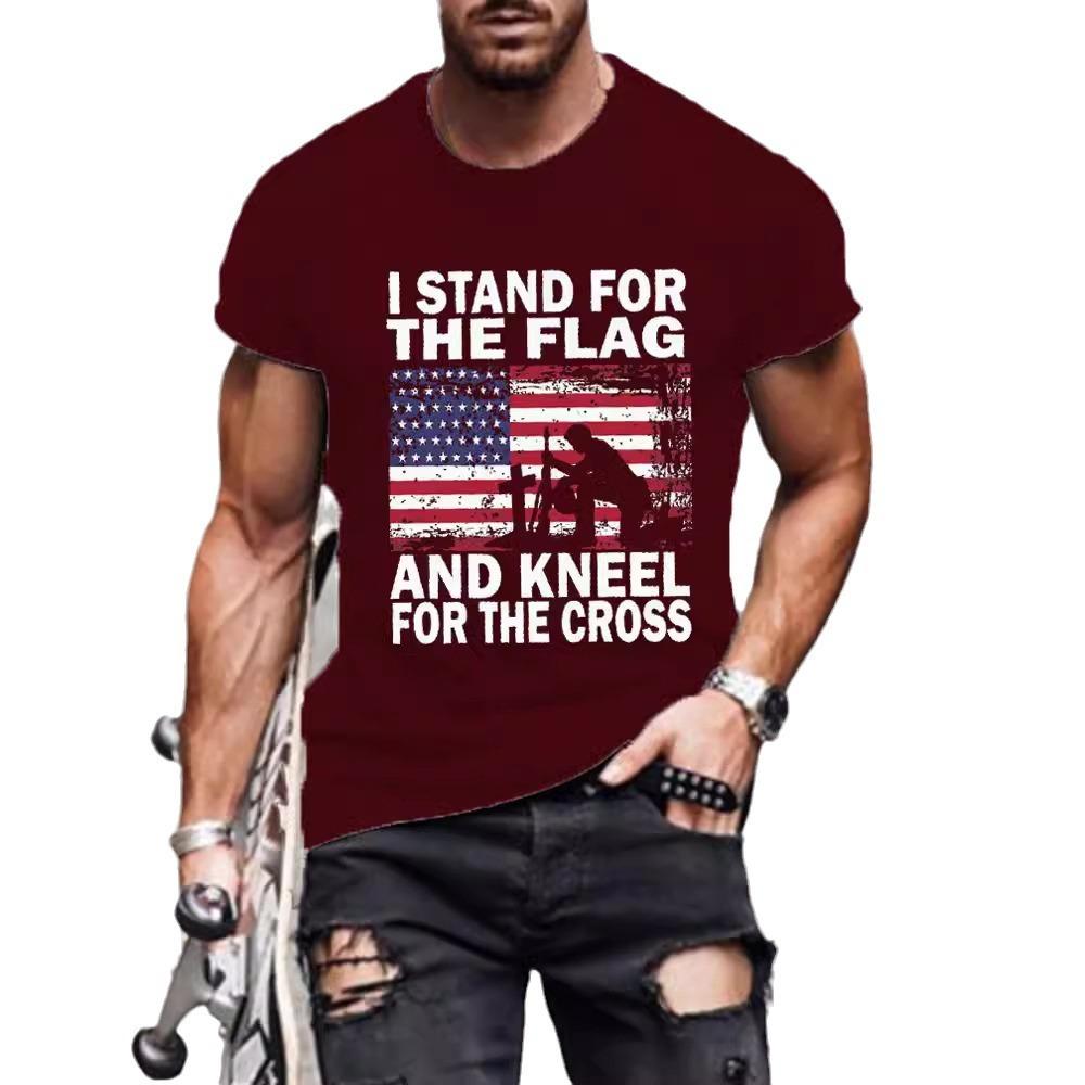 Summer American Flag 3D Printed Men's T Shirts Fashion Casual O-Neck Short Sleeve Sportswear Harajuku Streetwear Oversized Tops