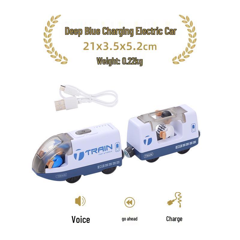 Electric Ride-On Train Set for Kids - Compatible with Thomas Brio Mi Rabbit Wooden Tracks