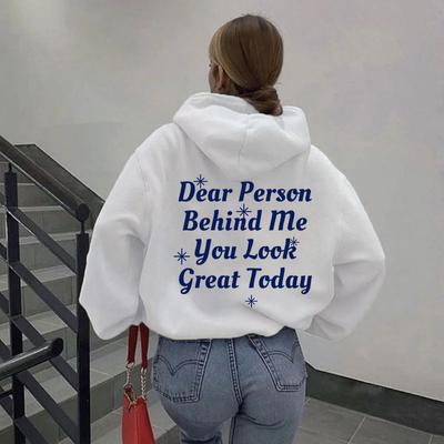 Женский флисовый свитер с длинными рукавами, однотонный, с принтом букв, карманом-кенгуру, с капюшоном и завязками на завязках